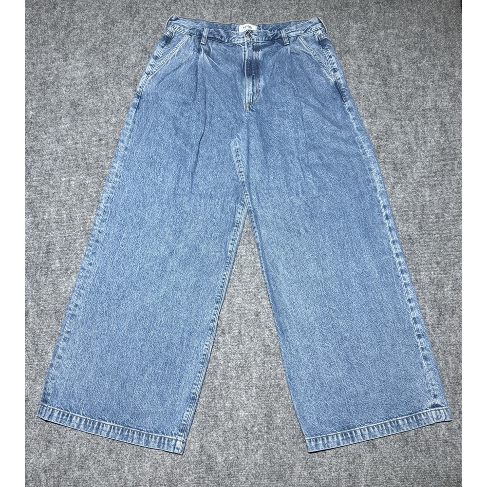 AGOLDE Ellis Trouser Wide Leg Jeans Baffle Light Wash Women Tag 30 Fit 34x31